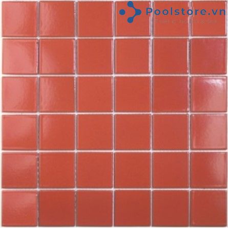 Gạch Mosaic Gốm Ceramic Đơn Màu 48TN901 Màu Đỏ Gạch