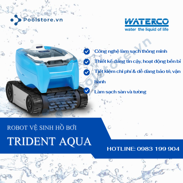 robot vệ sinh hồ bơi tredent aqua Waterco