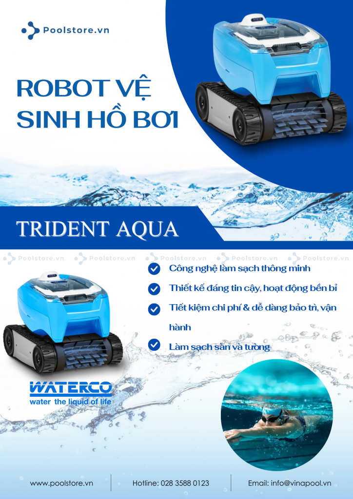 robot vệ sinh hồ bơi Waterco tredent aqua 