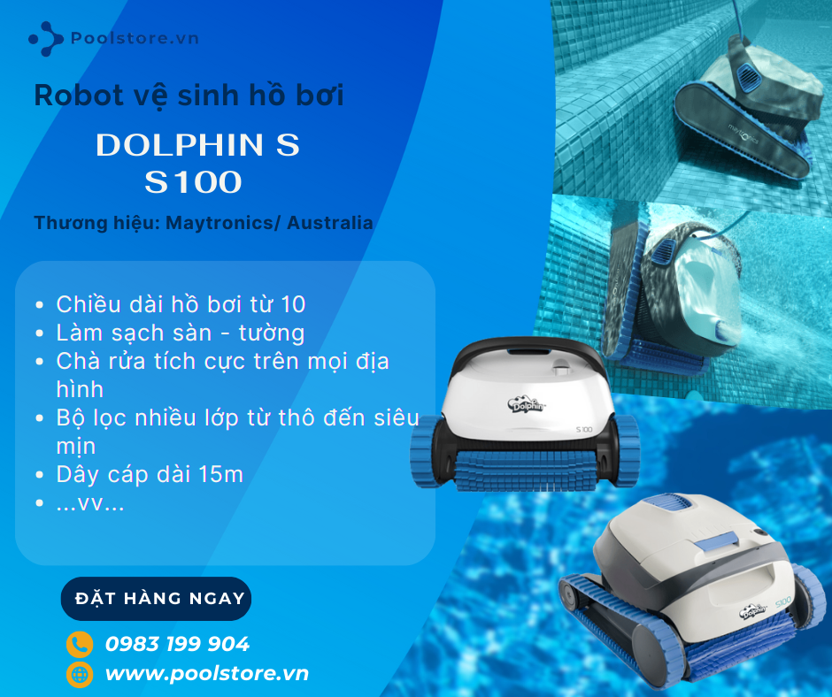 Robot vệ sinh hồ bơi Dolphin S100