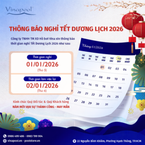 Thông Báo Nghỉ Tết Dương Lịch 2026 – Vinapool Chúc Mừng Năm Mới 2026